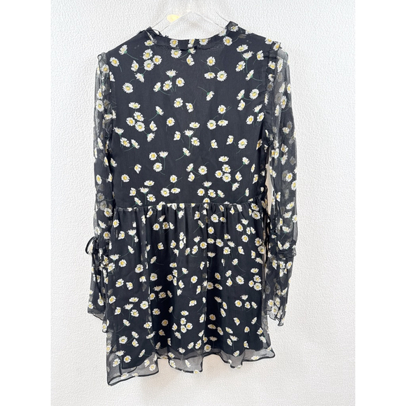 NWT The Kooples Silk Ruffle Mini Dress Daisy Print S - Picture 7 of 11